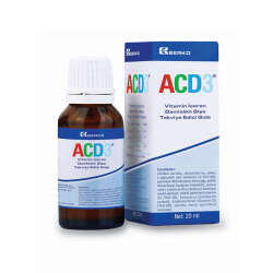 ACD3 Vitamin İçeren Damlalıklı Şişe Takviye Edici Gıda 20 ml - 1