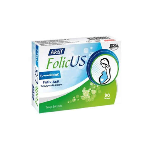 Aktif Folic Us Folik Asit Takviye Edici Gıda 90 Tablet - 1