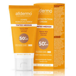 Alldermo Nemlendirici Renkli Güneş Kremi Spf50+ 50 ml | Tinted Medium - 1