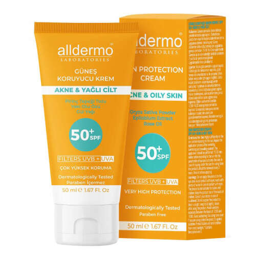 Alldermo Yağlı ve Düzensiz Cilt Tipleri için Güneş Kremi Spf50+ 50 ml - 1