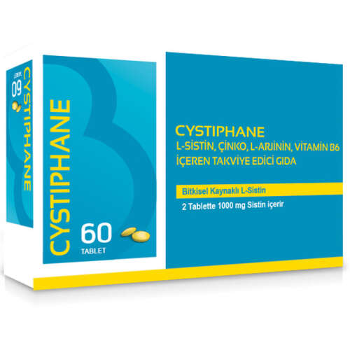 Bailleul Dermatoloji Cystiphane L-Sistin, Çinko, L-Arjinin, Vitamin B6 içeren Takviye Edici Gıda 60 Tablet - 1