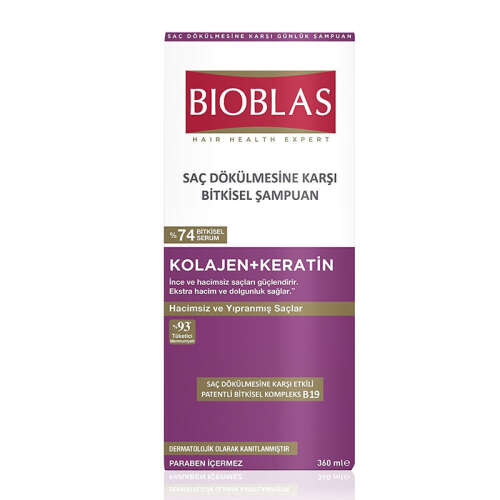 Bioblas Saç Dökülmesine Karşı Şampuan Collagen + Keratin 360 ml - 1