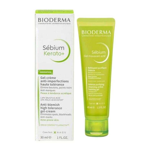 Bioderma Sebium Kerato+ Gel Cream 30 ml+Sebium Foaming Gel Active 45 ml Hediye - 1