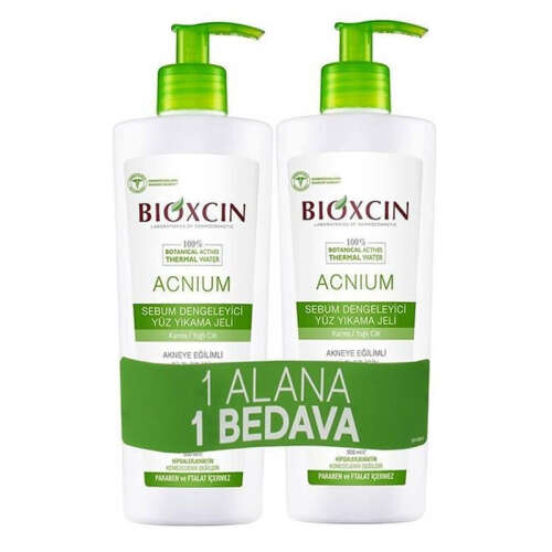 Bioxcin Acnium Sebum Dengeleyici Yüz Yıkama Jeli 1 ALANA 1 BEDAVA - 1