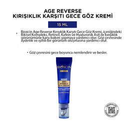 Bioxcin Age Reverse Kırışıklık Karşıtı Gece Göz Çevresi Kremi 15 ml