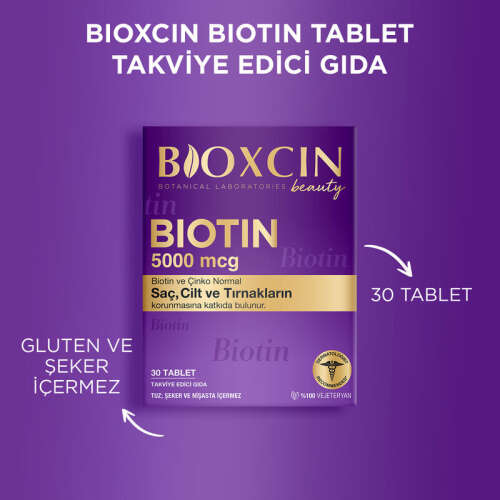 Bioxcin Biotin 5000 mcg Takviye Edici Gıda 30 Tablet - 1 ALANA 1 BEDAVA - 4