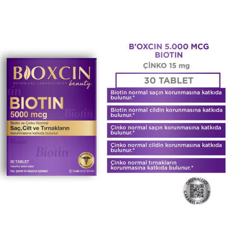 Bioxcin Biotin 5000 mcg Takviye Edici Gıda 30 Tablet - 3