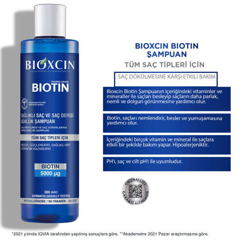 Bioxcin Biotin 5000 mg Çinko 15 mg ALANA Biotin Şampuan 300 ml HEDİYE - 2