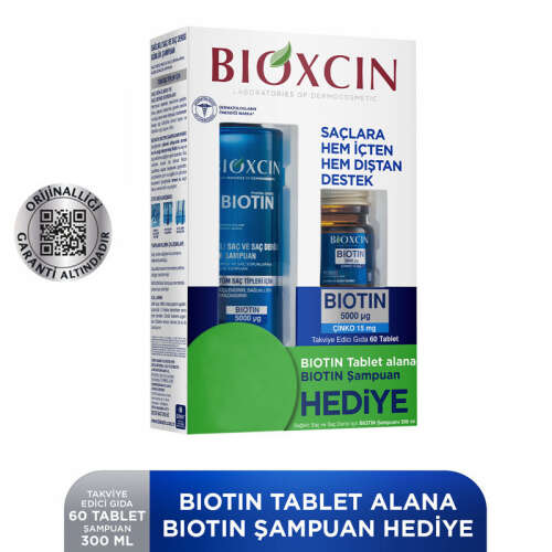 Bioxcin Biotin 5000 mg Çinko 15 mg ALANA Biotin Şampuan 300 ml HEDİYE - 3