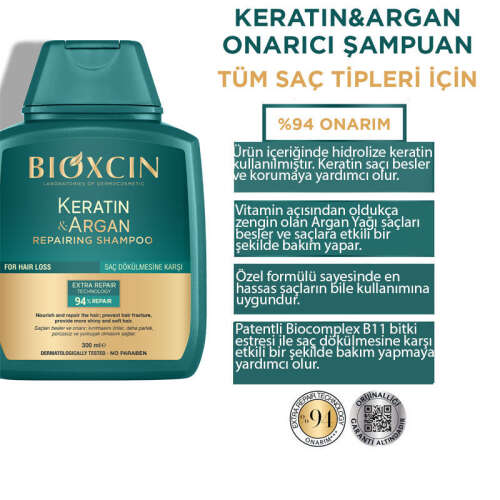 Bioxcin Keratin ve Argan Onarıcı Şampuan 300 ml - 2