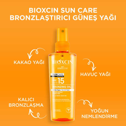 Bioxcin Sun Care Tüm Ciltler için Bronzlaştırıcı Yağ SPF 15 200 ml - 3