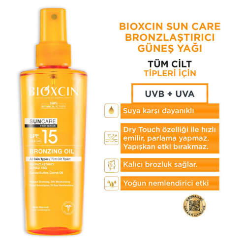 Bioxcin Sun Care Tüm Ciltler için Bronzlaştırıcı Yağ SPF 15 200 ml - 4