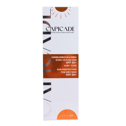 Capicade SPF50+ Kuru Ciltler İçin Güneş Koruyucu Krem 100 ml - 1