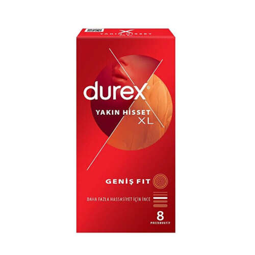 Durex Yakın Hisset XL Geniş Fit 8 Adet Prezervatif - 1