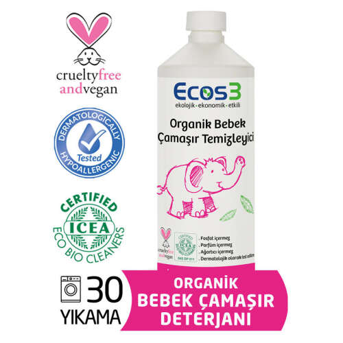 Ecos 3 Organik Bebek Çamaşır Temizleyici 1050 ml - 1