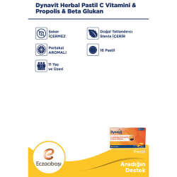 Eczacıbaşı Dynavit Herbal C Vitamini - Propolis ve Beta Glukan İçerikli Pastil 16 Adet - 4