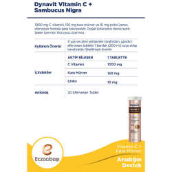 Eczacıbaşı Dynavit Vitamin C + Sambucus Nigra 15 Efervesan Tablet - 2