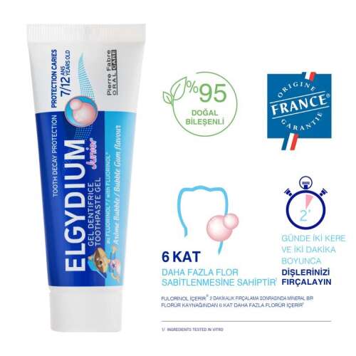 Elgydium Balonlu Ciklet Aromalı 7-12 Yaş Diş Macunu 50 ml - 6