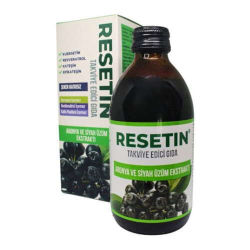 Resetin Aronya ve Siyah Üzüm Ekstraktı Takviye Edici Gıda 250 ml - 1