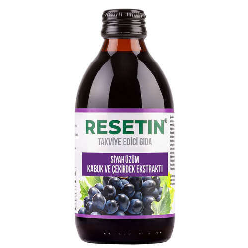 Resetin Siyah Üzüm Kabuk ve Çekirdek Ekstraktı Takviye Edici Gıda 250 ml - 1