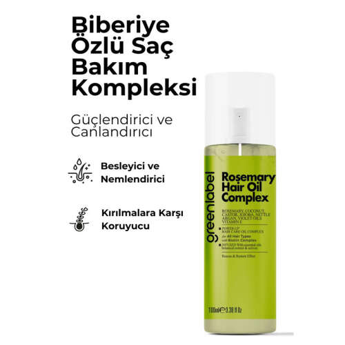 Greenlabel Rosemary Biberiye Özlü Saç Bakım Kompleksi 100 ml - 2