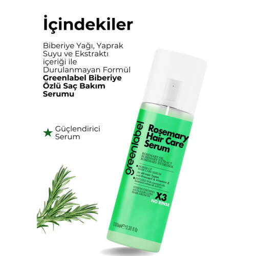 Greenlabel Rosemary Biberiye Özlü Saç Bakım Serumu 100 ml - 2