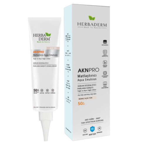 Herbaderm AKN Pro Matlaştırıcı Emülsiyon Spf 50 40 ml - Açık Ton - 1