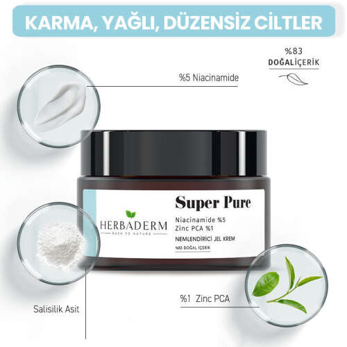 Herbaderm Super Pure Nemlendirici Jel Krem 50 ml - 2