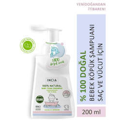 Incia Bebekler İçin Doğal Köpük Şampuanı Saç ve Vücut İçin 200 ml - 2