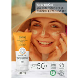 INCIA Yüz İçin %100 Doğal Güneş Kremi 50 SPF 50 ml - 8