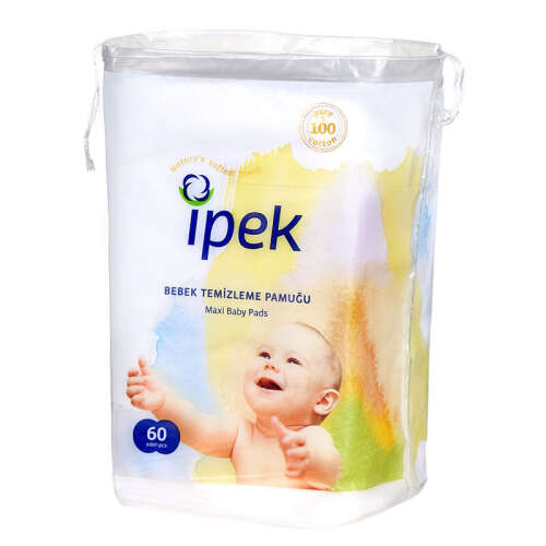 İpek Hidrofil Maxi Bebek Temizleme Pamuk Pedi 60 Adet - 1