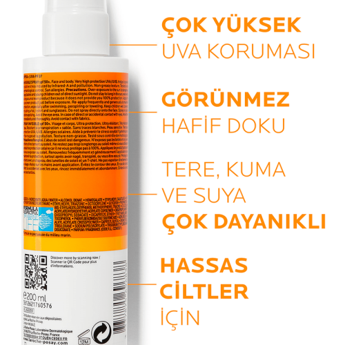 La Roche Posay Anthelios SPF50+ Invisible Yüksek Korumalı Vücut Güneş Kremi Spray 200 ml - 3