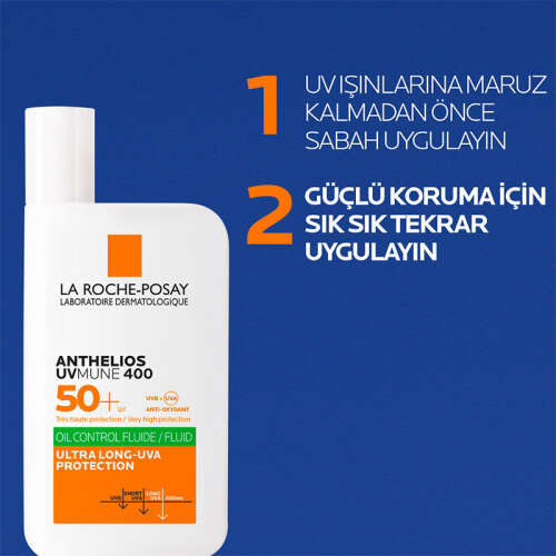 La Roche Posay Anthelios UVmune400 Oil Control Fluide SPF50+ Karma ve Yağlı İçin Yüz Güneş Kremi 50 ml - 4