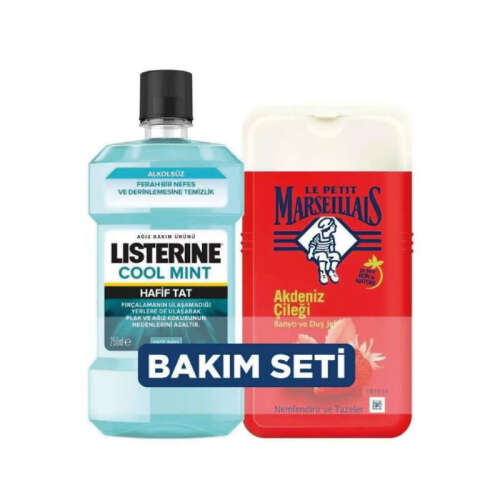 Listerine Cool Mint 250 ml + Le Petit Marseiliais Akdeniz Çileği Duş Jeli 250 ml - 1