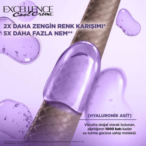 Loreal Paris Excellence Cool Creme 6.11 Ekstra Küllü Koyu Kumral Saç Boyası - 3