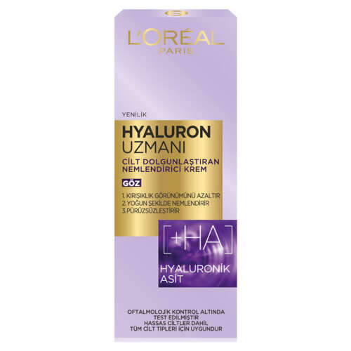 Loreal Paris Hyaluron Uzmanı Nemlendirici Göz Çevresi Kremi 15 ml - 1