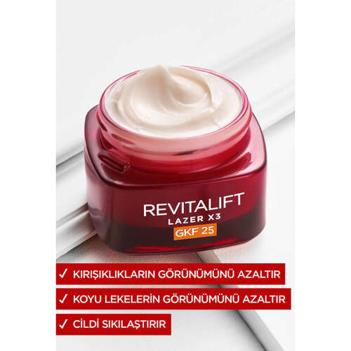 Loreal Paris Revitalift Lazer X3 Leke ve Kırışıklık Karşıtı Bakım GFK 25 50 ml - 6