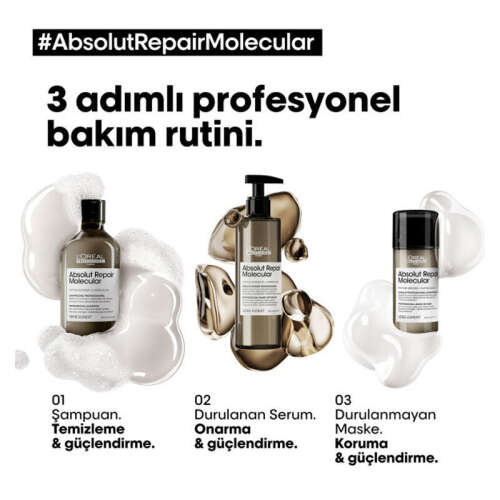 Loreal Professionel Absolut Repair Molecular Yıpranmış Saçlar İçin Serum 250 ml - 3