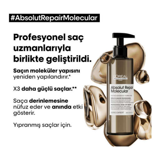 Loreal Professionel Absolut Repair Molecular Yıpranmış Saçlar İçin Serum 250 ml - 4