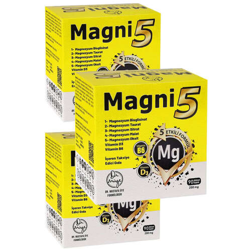 Magni5 Magnezyum Vitamin D3 B6 İçeren Takviye Edici Gıda 3x90 Kapsül - 2