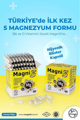 Magni5 Magnezyum Vitamin D3 B6 İçeren Takviye Edici Gıda 3x90 Kapsül - 6