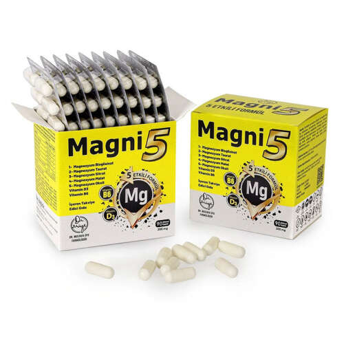 Magni5 Magnezyum Vitamin D3 B6 İçeren Takviye Edici Gıda 4x90 Kapsül - 2