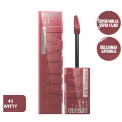 Maybelline New York Super Stay Vinyl Ink Likit Parlak Ruj - 40 Witty - 3