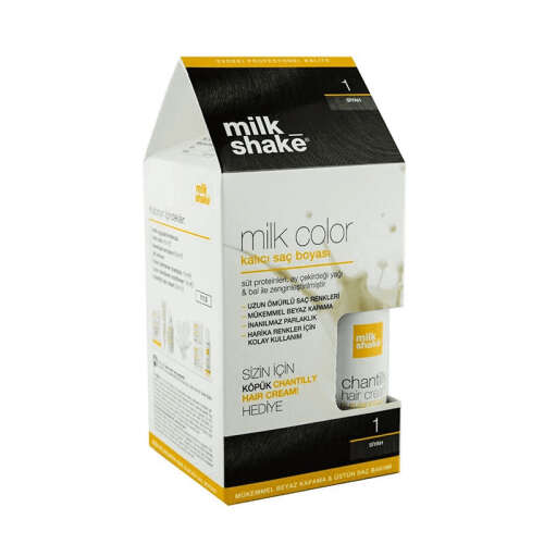 Milk Shake Milk Color Kalıcı Saç Boyası 1 - Siyah - KÖPÜK HEDİYE - 1