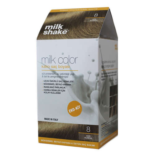 Milk Shake Milk Color Kalıcı Saç Boyası 8 - Açık Kumral - EKO KİT - 1