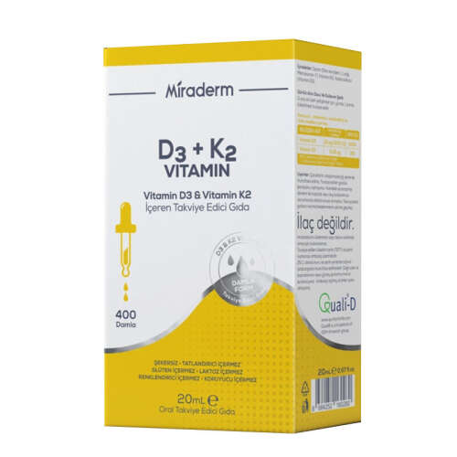 Miraderm D3 + K2 Vitamin Takviye Edici Gıda 20 ml - 1