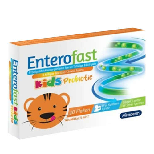 Miraderm Enterofast Kids Probiotic Takviye Edici Gıda 10 Flakon - 1