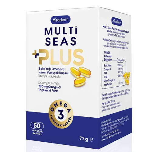 Miraderm Multi Seas Plus Balık Yağı Omega 3 50 Yumuşak Kapsül - 1