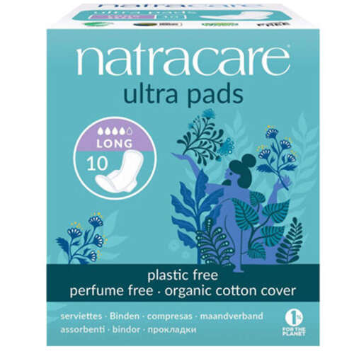 Natracare Organic Cotton Cover Ultra Pads 10 Adet - Long - 1