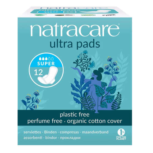 Natracare Organic Cotton Cover Ultra Pads 12 Adet - Super - 1